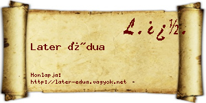 Later Édua névjegykártya